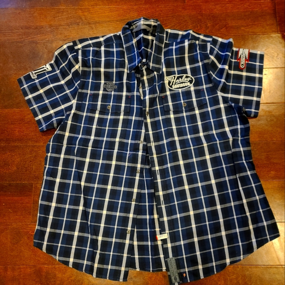 Plaid Harley Davidson Button Down